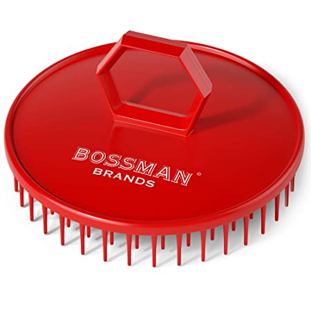 Bossman Scalp Massager and Shampoo Shower Brush - Head Scrubber - Beard Exfoliator - Hair and Beard Dandruff Control