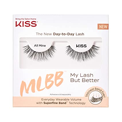 KISS MLBB My Lash But Better Everyday Wearable Volume False Eyelashes with Superfine Band Technology, Easy To Apply, Reusable, Cruelty-Free, Contact Lens Friendly, Style All Mine