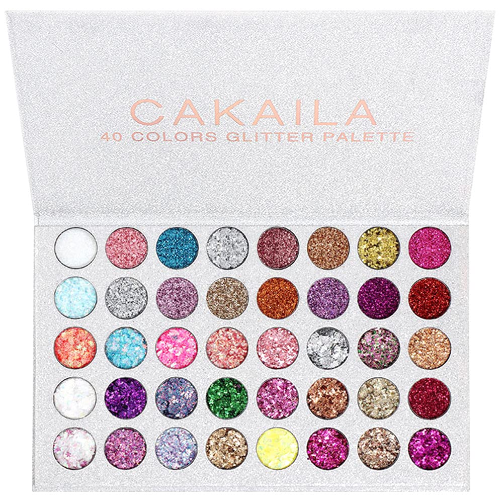 CAKAILA 40 Colors Glitter Sparkle Eyeshadow Palette