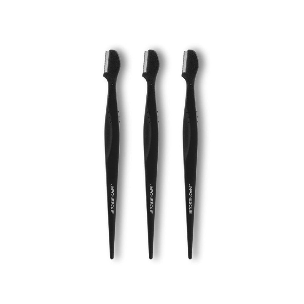 Japonesque Brow Touch Up Razors with Ultra-Sharp Stainless Steel Blades, for Unwanted Facial Hair and Peach Fuzz Removal