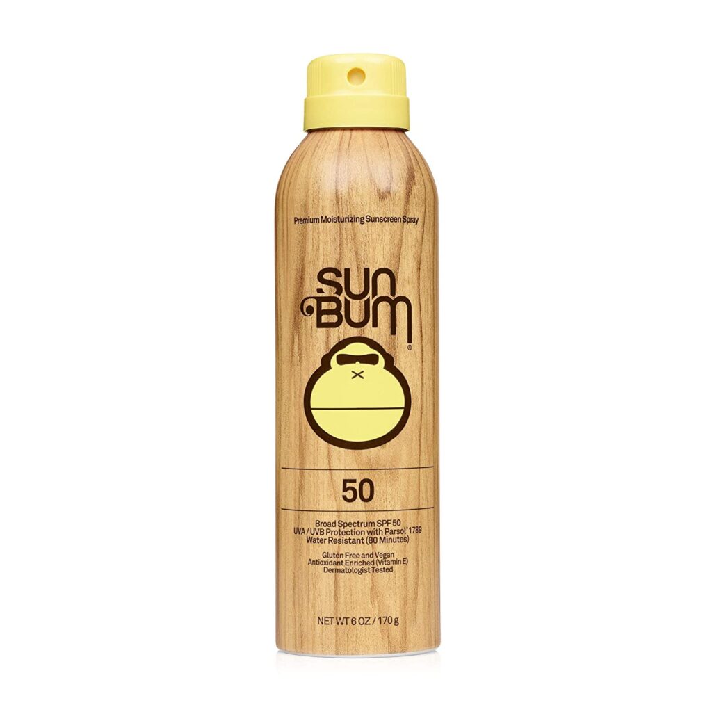 Sun Bum Original SPF 50 Sunscreen Spray Vegan and Reef Friendly Octinoxate & Oxybenzone Free Broad Spectrum Moisturizing UVA UVB Sunscreen with Vitamin E 6 oz natural
