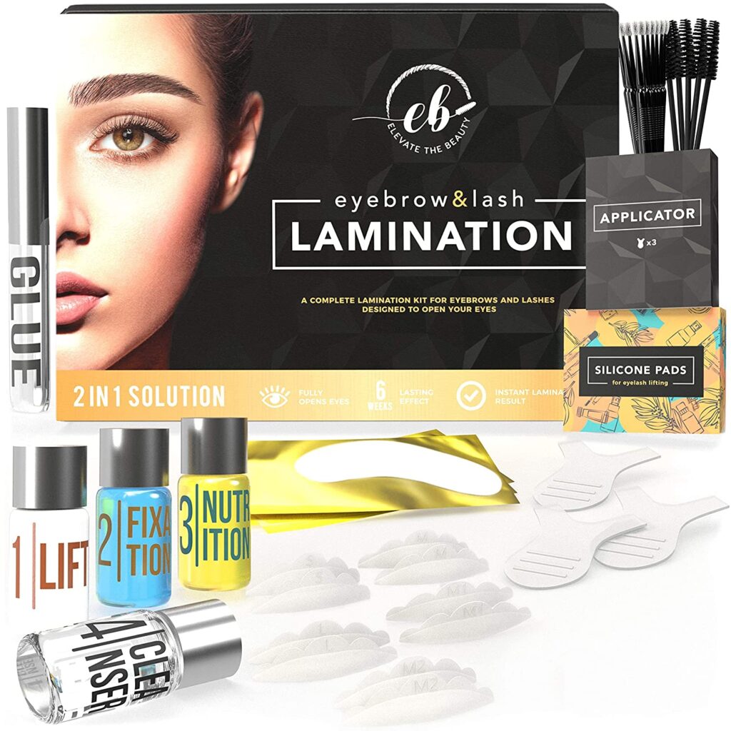 Elevate the Beauty Eyebrow And Lash Lamination Kit | DIY Perm For Lashes and Brows | Professional Lift For Trendy Fuller Brow Look And Curled Lashes