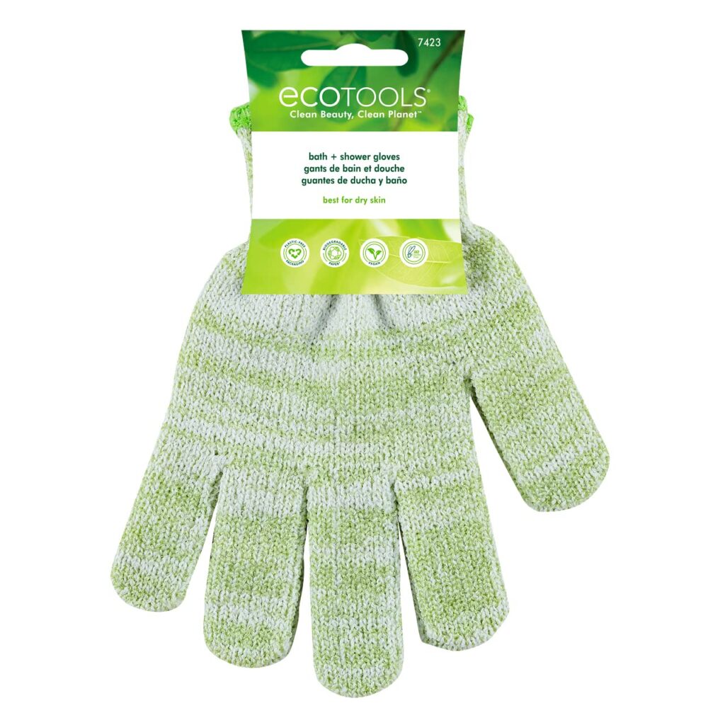 EcoTools Bath & Shower Gloves, Recycled Netting, Exfoliating, Gentle Cleansing for Whole Body