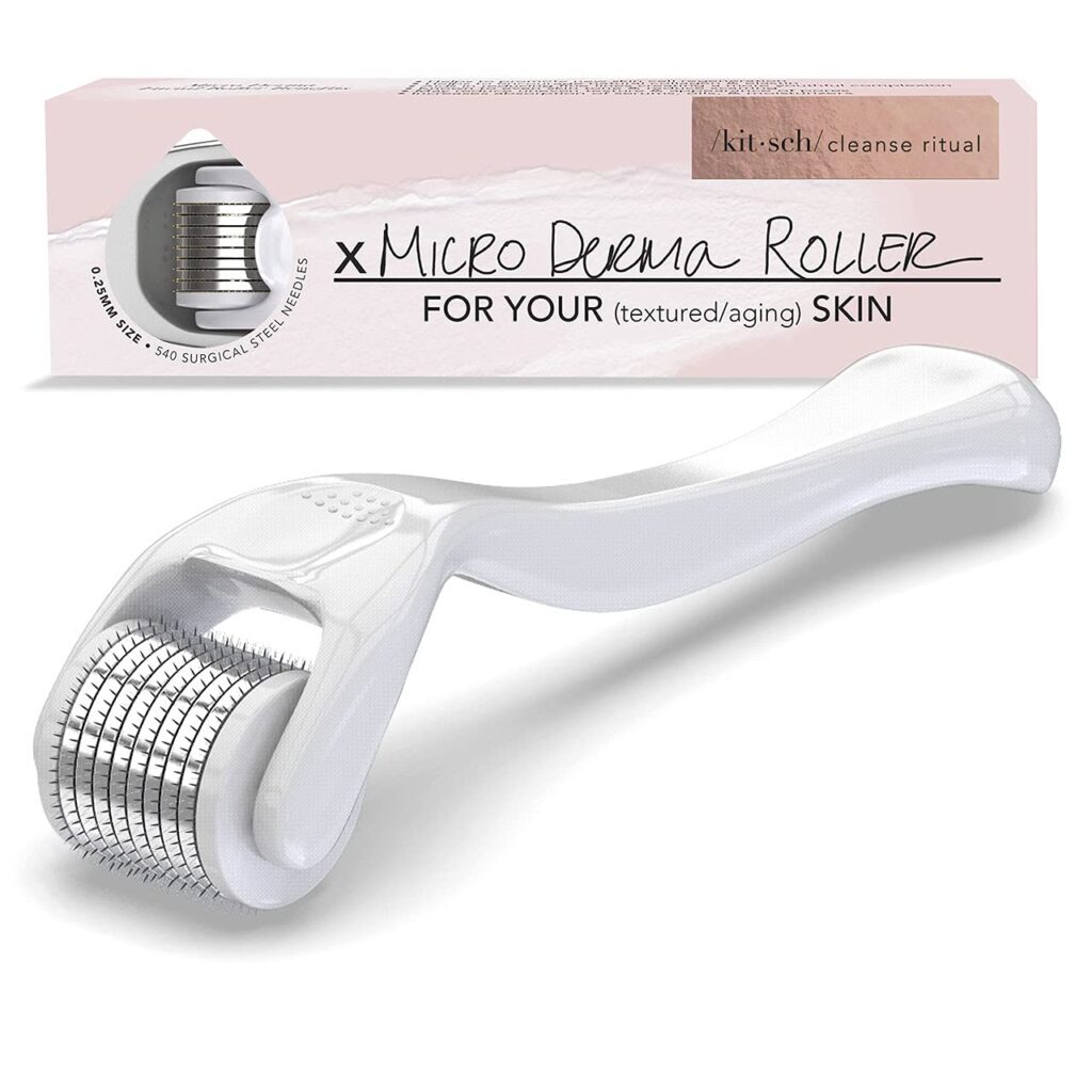 Kitsch Derma Roller Kit .25 mm Micro Derma Roller for Face & Body, Derma Roller Needle for skin care, Micro needling Derma Roller Microdermabrasion