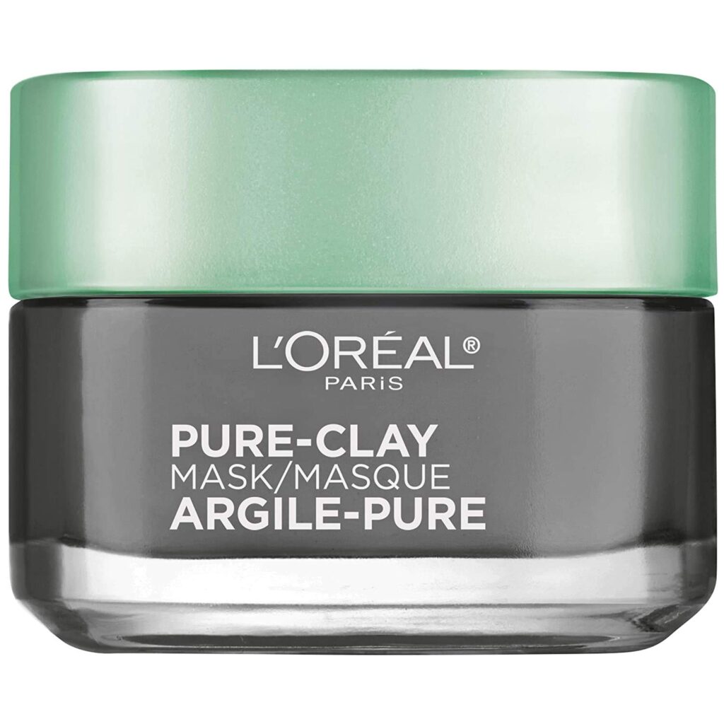 L'Oreal Paris Skincare Pure Clay Face Mask with Charcoal for Dull Skin to Detox & Brighten Skin, Clay Mask, at home face mask
