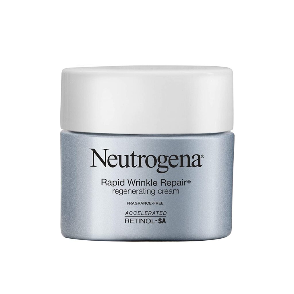 Neutrogena Rapid Wrinkle Repair Hyaluronic Acid Retinol Cream, Anti Wrinkle Cream, Face Moisturizer, Neck Cream & Dark Spot Remover for Face