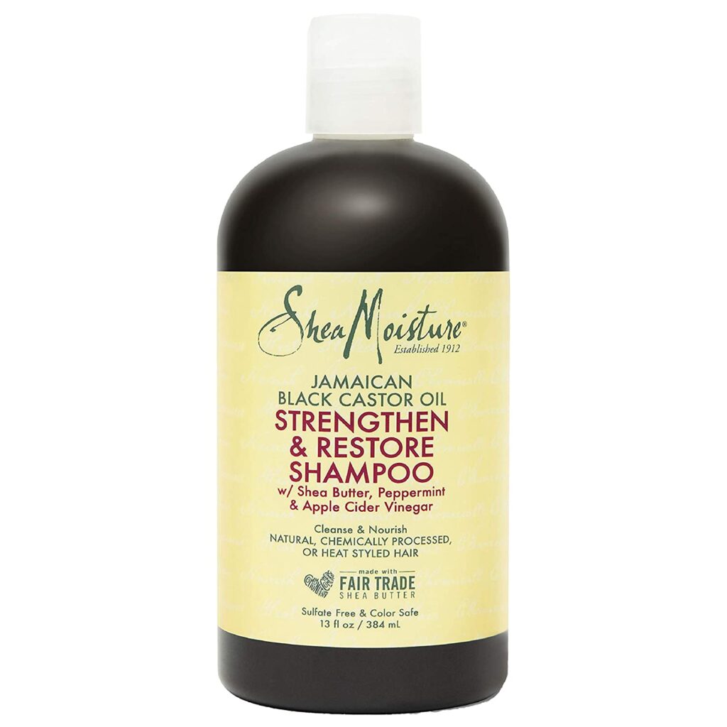 Sheamoisture Strengthen and Restore Shampoo for Damaged Hair 100% Pure Jamaican Black Castor Oil Cleanse and Nourish