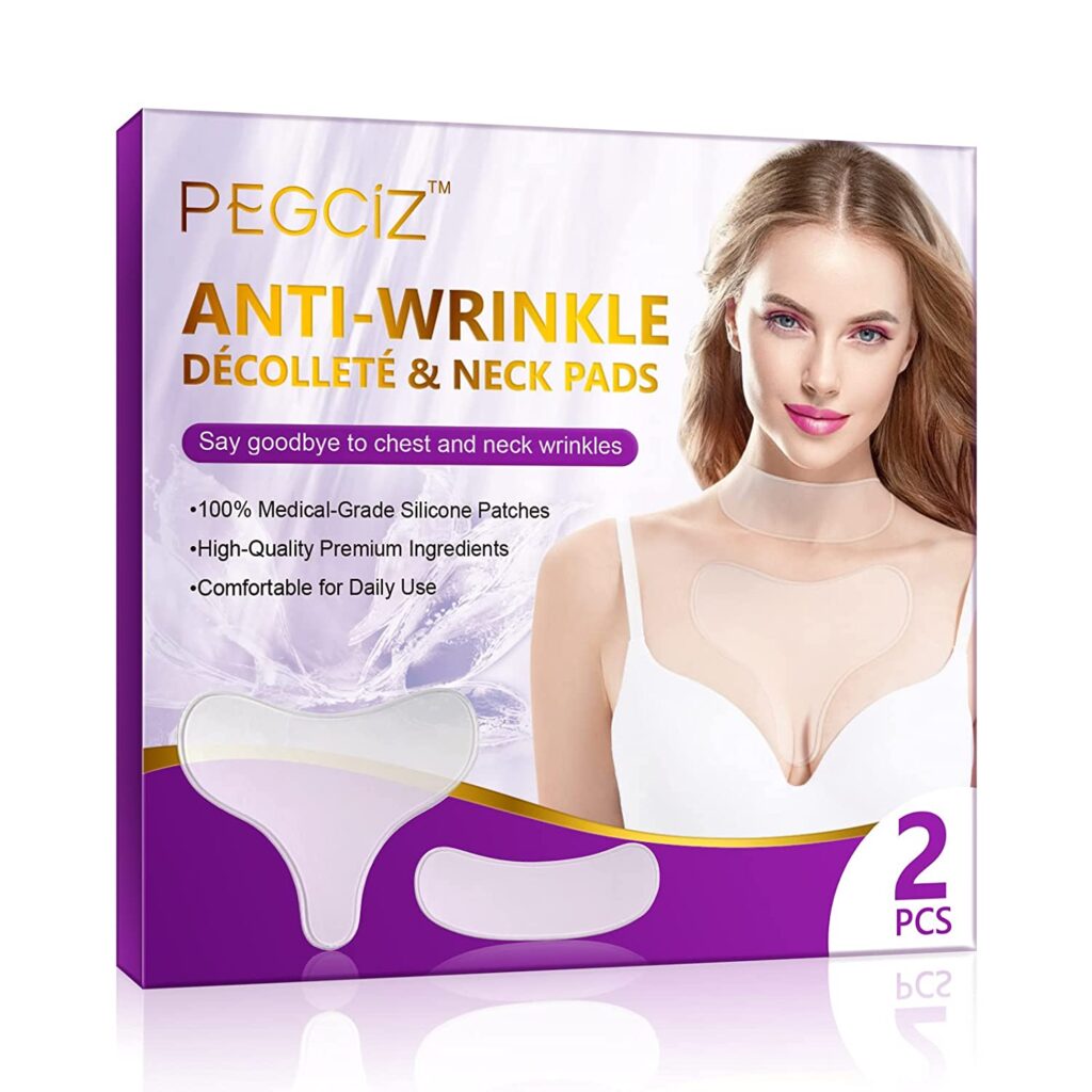 Chest Wrinkle Pads,Anti-Wrinkle Silicone Chest & Neck Patches,Reusable & 100% Medical Grade Décolleté Anti Wrinkle Patches Prevent Cleavage Wrinkles