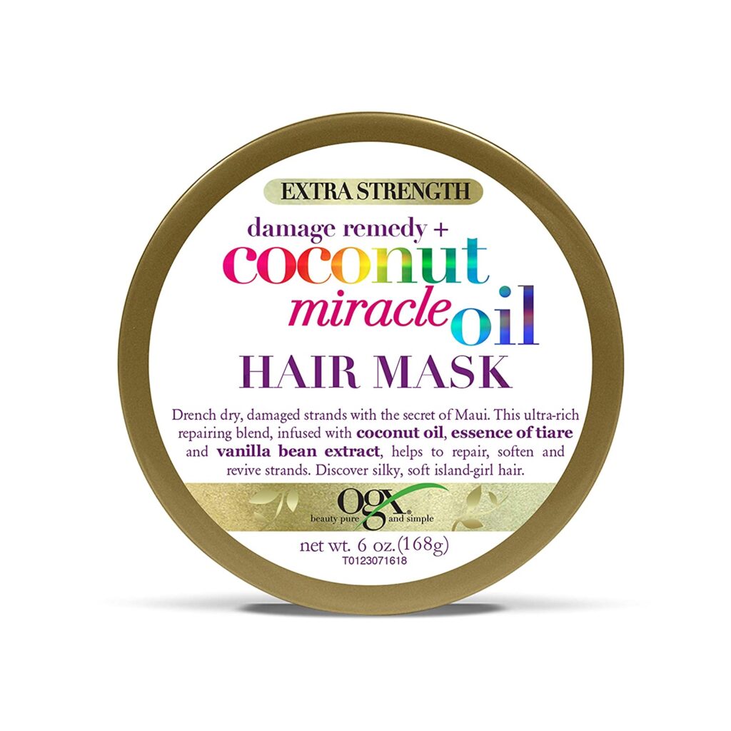 OGX Extra Strength Damage Remedy + Coconut Miracle Oil Hair Mask, Extra Hydrating & Softening Anti-Frizz Treatment to Help Repair Hair, Paraben-Free