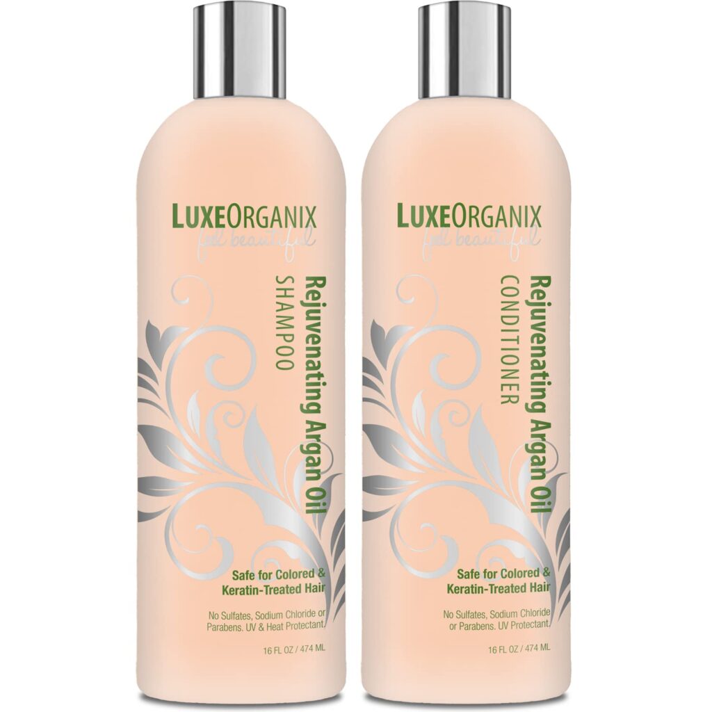 Sulfate Free Shampoo and Conditioner with Moroccan Argan Oil - Safe For Colored Hair And Keratin Treatments - Best for Damaged, Dry, Curly Or Frizzy Hair