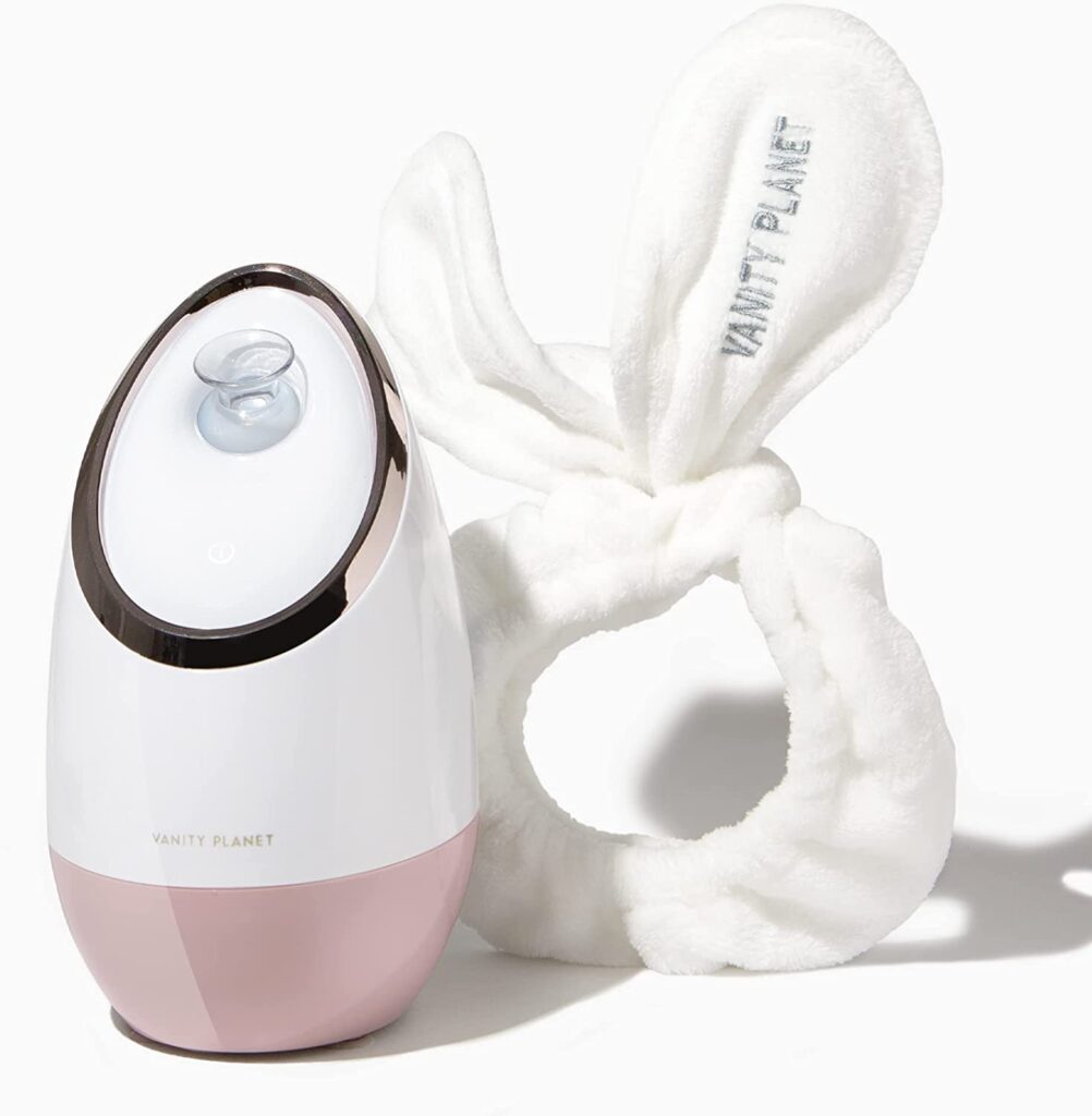 Aira Nano Ionic Facial Steamer by Vanity Planet - (Rose Gold) - Unclog Pores & Blackheads Cleaner Detoxifies, Cleanses & Moisturizes Skin 