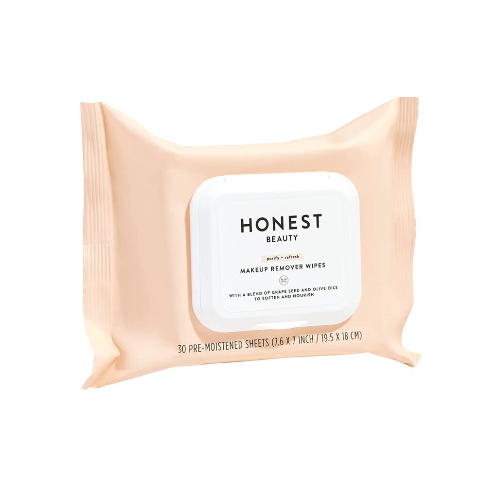 Honest Beauty Makeup Remover Wipes with Grape Seed & Olive Oils | Paraben Free, Synthetic Fragrance Free, Dermatologist Tested, Cruelty Free