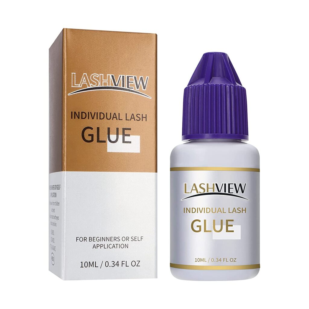 LASHVIEW Individual Lash Glue,DIY Eyelash Extension Glue,Black Eyelash Glue Adhesive for Individual Cluster Lashes,