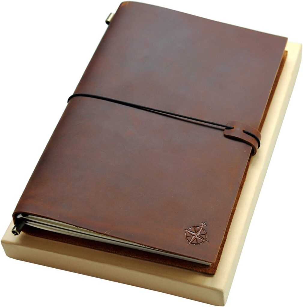 Large Leather Journal - The Wanderings Grande Refillable Travelers Notebook - Perfect for Writing, Sketching, Scrapbooks, Travelers, Extra Large