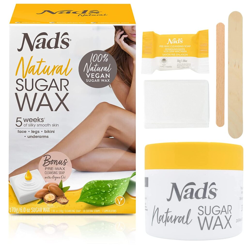 Nad's Sugar Wax Kit - Wax Hair Removal For Women - Body+Face Wax - All Skin Types - At Home Waxing Kit