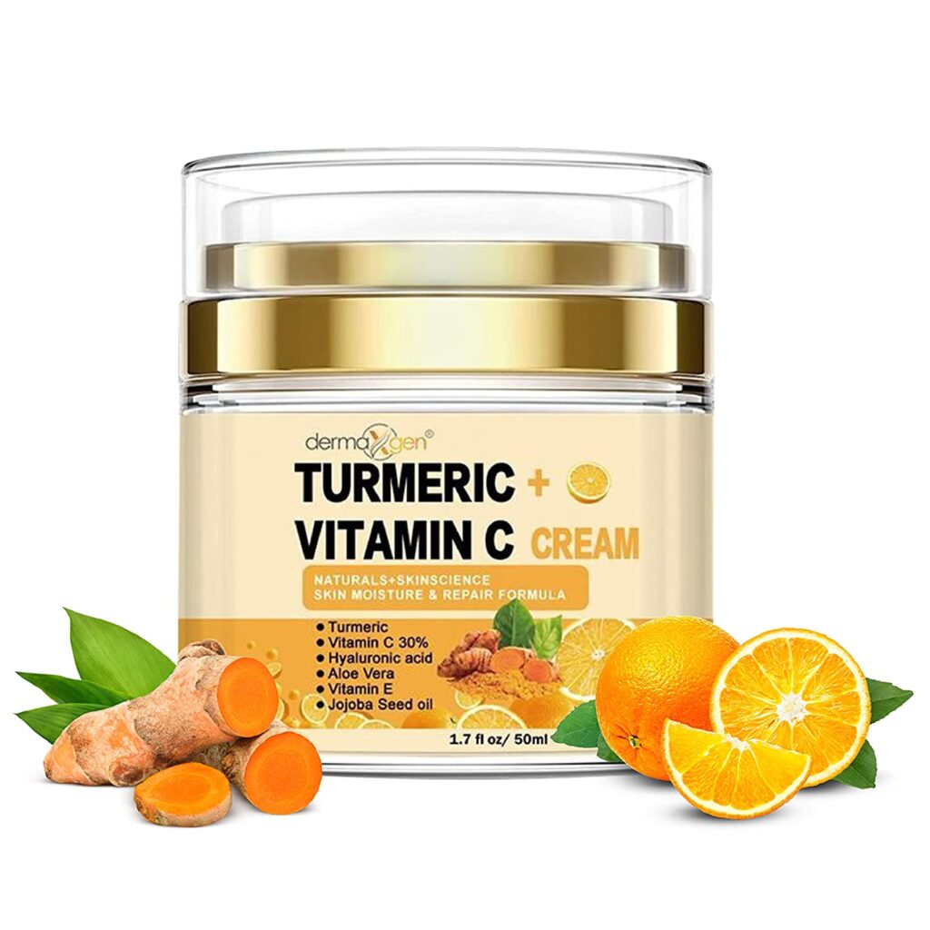 Turmeric + 30% Vitamin C Glow Boosting Moisturizing & Skin Repairing Cream, Hydrating with Organic Ingredients Anti-Aging Facial Cream