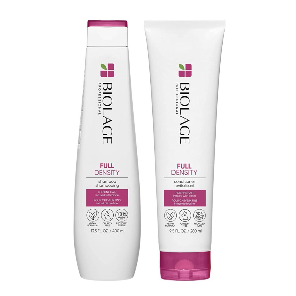 BIOLAGE Full Density Thickening Shampoo & Conditioner Bundle | For Fuller & Thicker Hair | With Biotin | For Thin & Fine Hair | Paraben & Silicone Free | Vegan