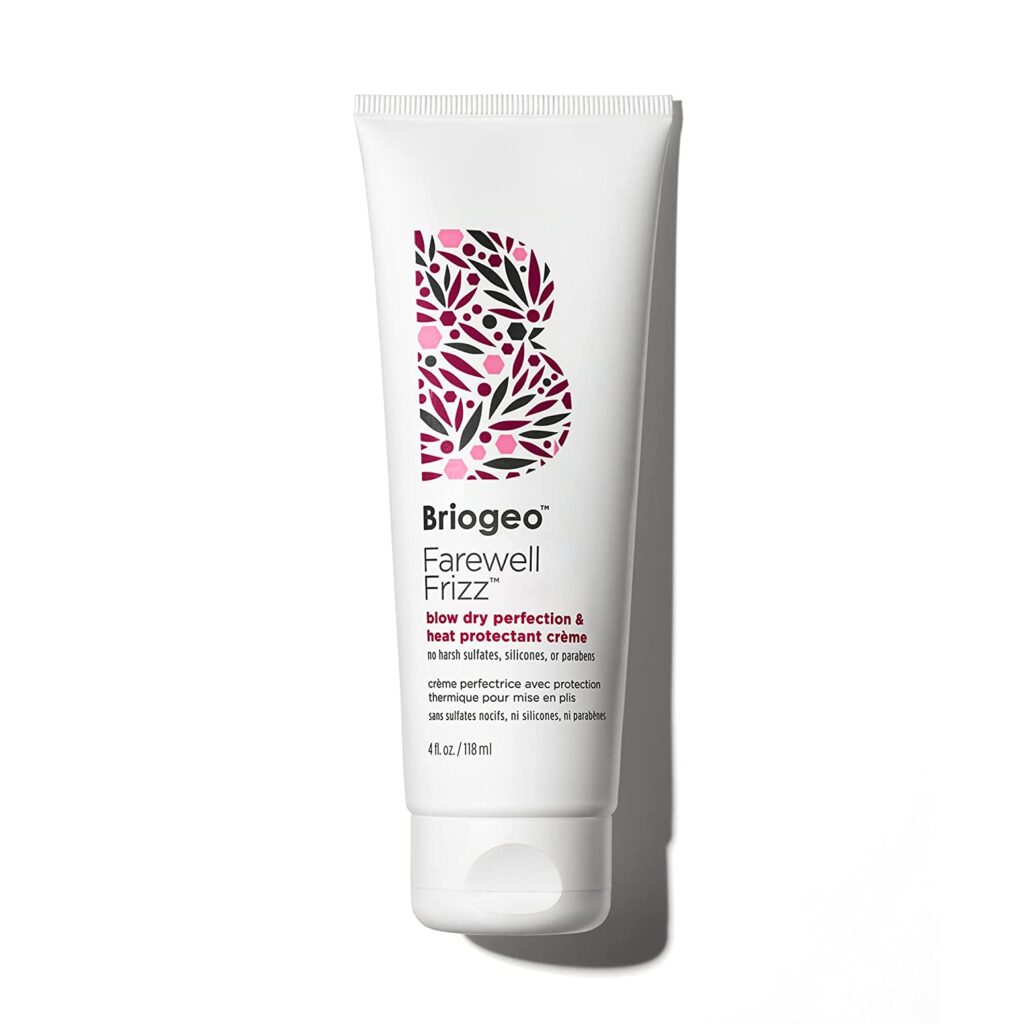 Briogeo Farewell Frizz Blow Dry Perfection & Heat Protectant Crème, 4 oz - Heat Protectant for Hair with Coconut Oil & Argan Oil
