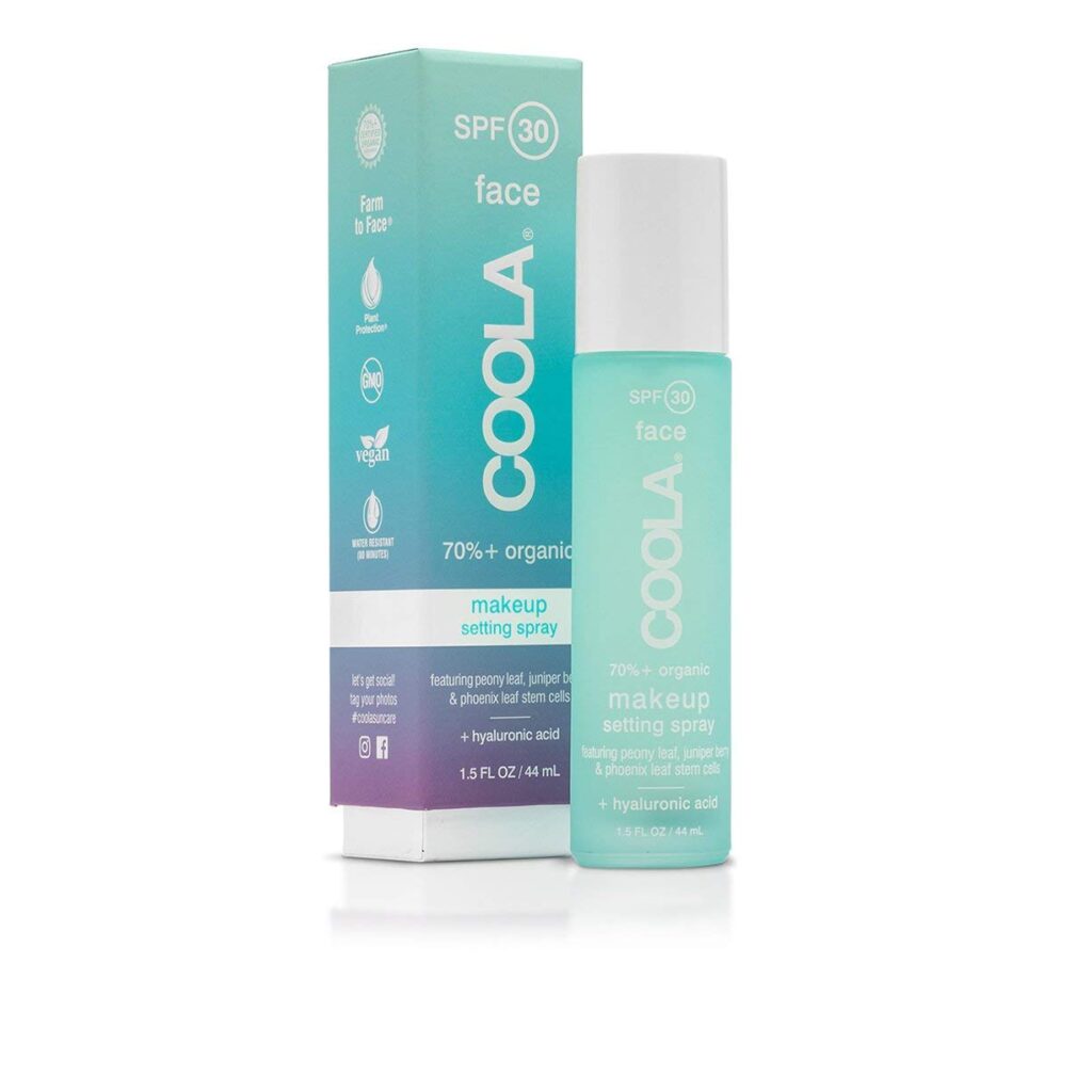 COOLA Organic Makeup Setting Spray with SPF 30, Hydrating Makeup Protection & Sunscreen made with Cucumber & Aloe Vera, Dermatologist Tested