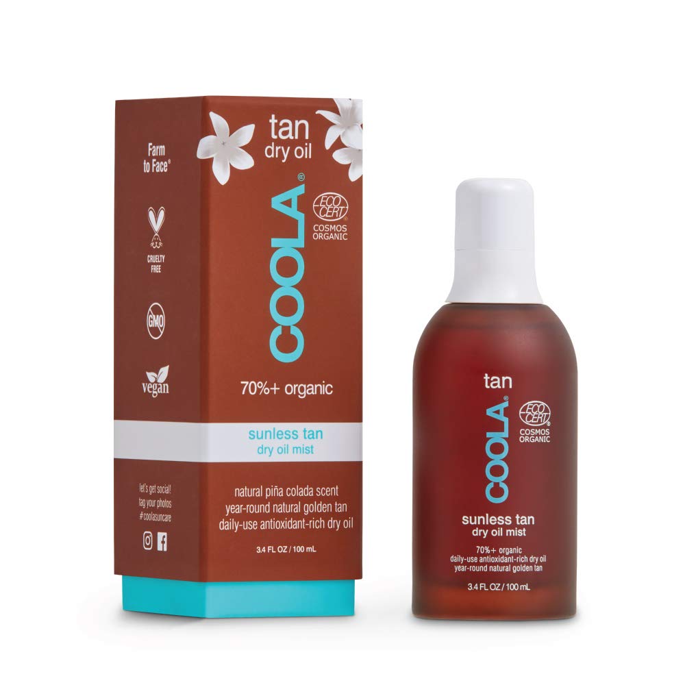 COOLA Organic Sunless Self Tanner Dry Oil Mist, Dermatologist Tested Anti-Aging Skin Care, Vegan and Non-GMO