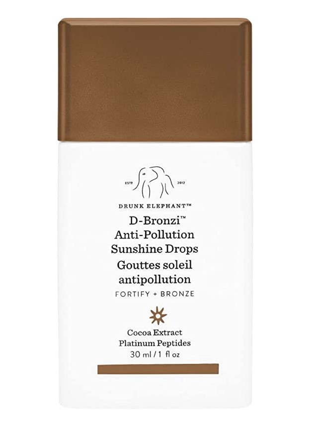Drunk Elephant D-Bronzi Anti-Pollution Sunshine Serum Drops. Replenishing Face and Body Bronzing Serum for Fine Lines and Wrinkles