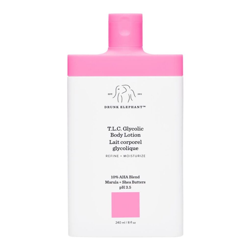 Drunk Elephant T.L.C. Glycolic Body Lotion with Marula and Shea Butters. Refining and Moisturizing for Healthy Skin