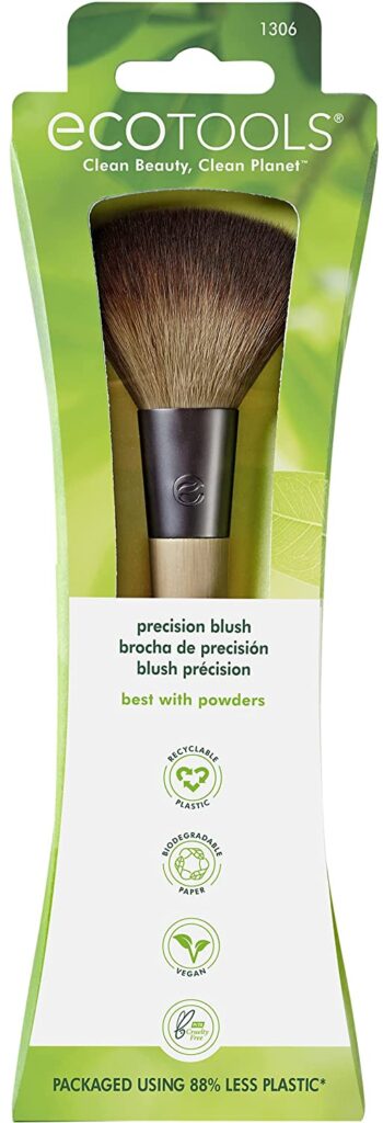 EcoTools Precision Blush Makeup Brush, Cheek Blush Brush, For Loose or Pressed Blush Power, Cruelty Free & Vegan