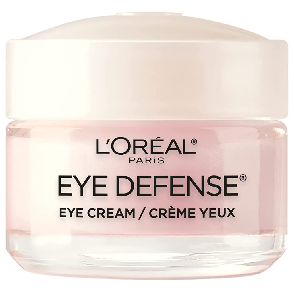 Eye Cream to Reduce Puffiness, Lines and Dark Circles, L'Oreal Paris Skincare Dermo-Expertise Eye Defense Eye Cream with Caffeine and Hyaluronic Acid For All Skin Types