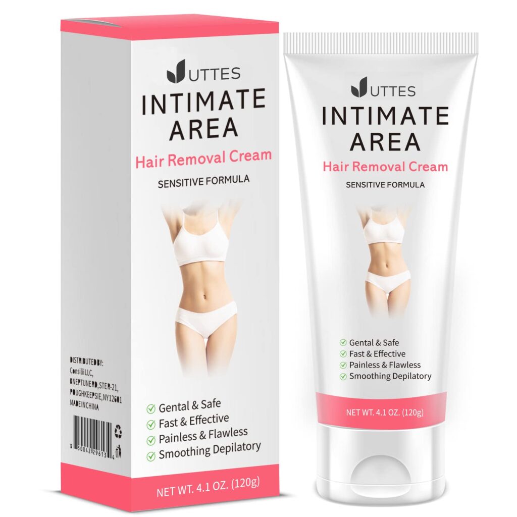 Intimate/Private Hair Removal Cream for Women, for Unwanted Hair in Underarms, Private Parts, Pubic & Bikini Area, Painless Flawless Depilatory Cream,