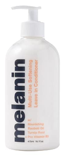 M & H Melanin Multi-Use Softening Leave In Conditioner,16 Oz. Formulated with Nourishing Baobab Oil, Turnip Root,ProVitamin B5,Hydrate, Soften and Condition,