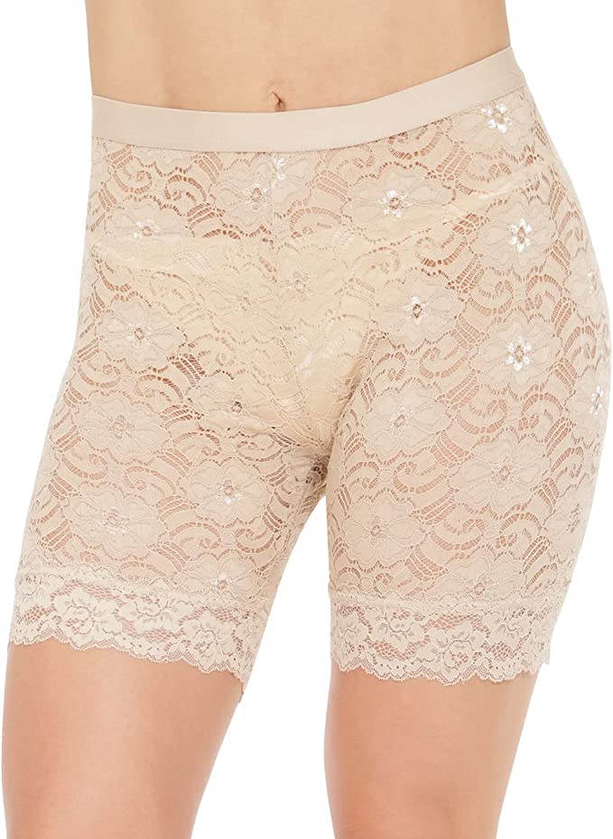 MANCYFIT Lace Short Leggings for Women Stretch Slip Shorts Under Dresses Tight Boyshorts Panties