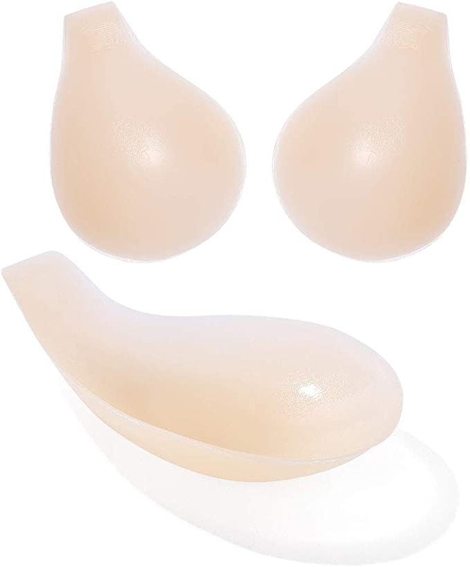 MIILYE Breast Lift up Pasties Nipple Covers Reusable Strapless Invisible Silicone Adhesive Bra for Cups A B C D (For C/D cups)