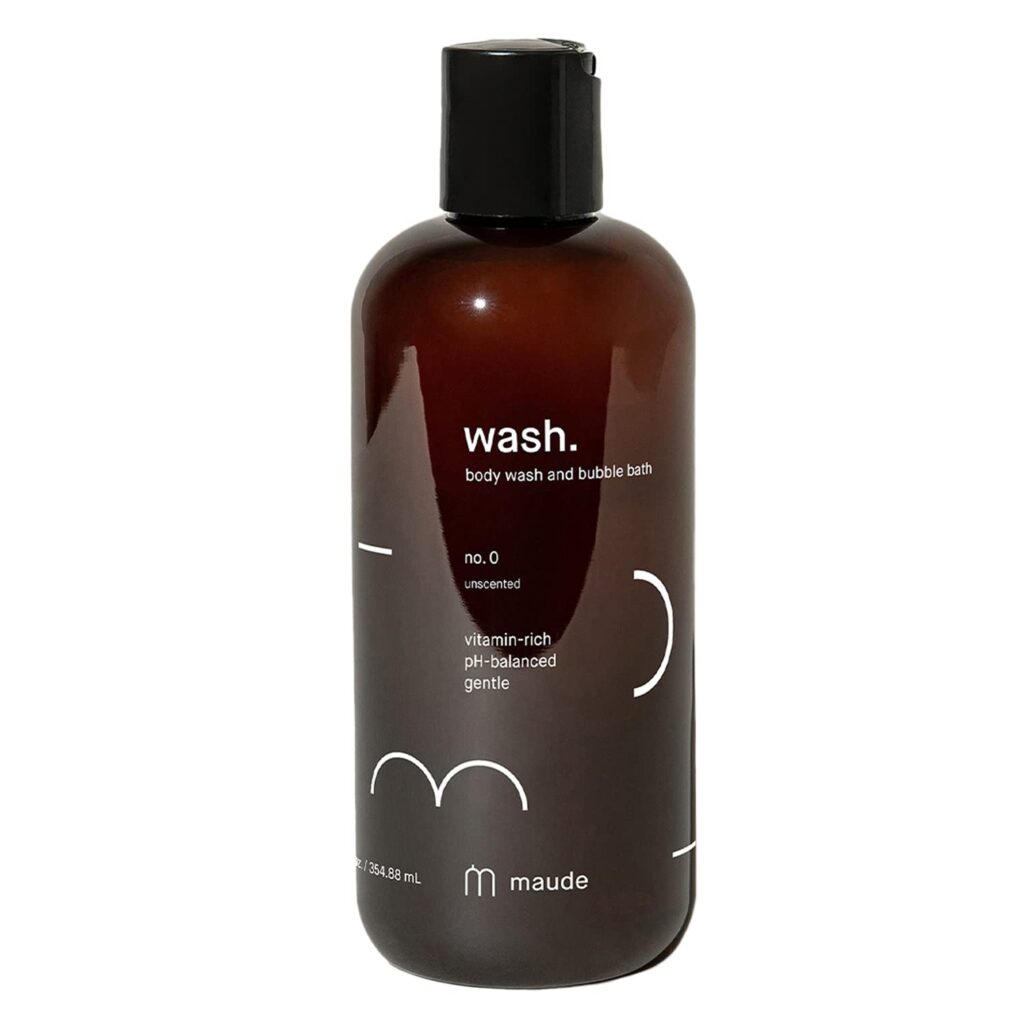 Maude pH Balanced Body Wash + Bubble Bath No. 0 - Gentle Body Wash & Bubble Bath Soap - Omega 3, 6, 0 + Vitamin B3, B5, C, and E