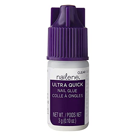 Nailene Ultra Quick Nail Glue, 0.10 oz – Durable, Easy to Apply False Nail Glue – Repairs Natural Nails – Quick-Drying Nail Adhesive Lasts Up to 7 Days – Nail Care Essential