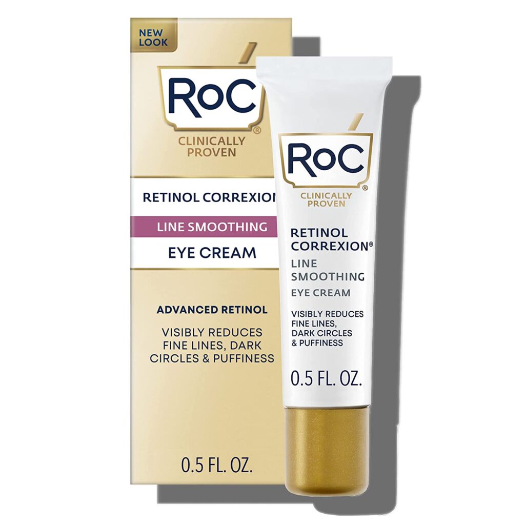 RoC Retinol Correxion Under Eye Cream for Dark Circles & Puffiness, Daily Wrinkle Cream, Anti Aging Line Smoothing Skin Care Treatment 