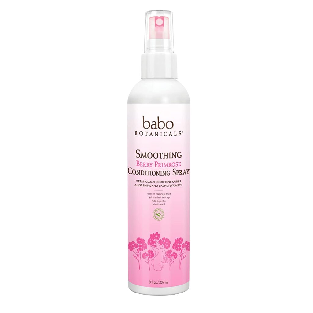 Babo Botanicals Smoothing Detangling Spray with Natural Softening Berry and Evening Primrose Oil - for Babies, Kids and Adults with Tangly or Curly Hair 