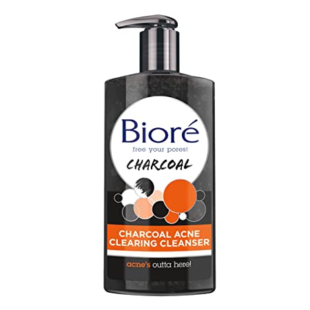 Bioré Charcoal Acne Cleanser, Salicylic Acid Acne Treatment, Helps Prevent Breakouts, Oil Absorption and Control for Acne Prone, Oily Skin