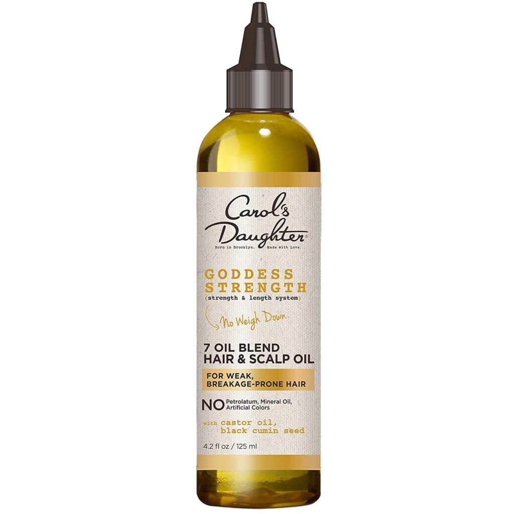 Carol’s Daughter Goddess Strength 7 Oil Blend Hair & Scalp Oil, Hair Product and Treatment Made with Castor Oil, Olive Oil, Vitamin E, Jojoba Oil- For Wavy, Curly, Coily, Natural Hair