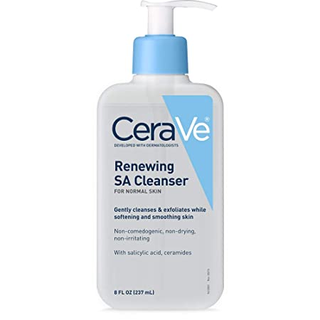 CeraVe SA Cleanser | Salicylic Acid Cleanser with Hyaluronic Acid, Niacinamide & Ceramides| BHA Exfoliant for Face | Fragrance Free Non-Comedogenic 