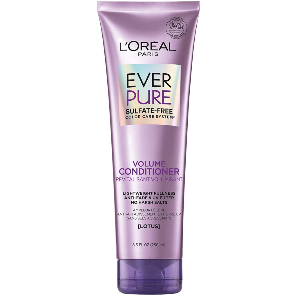 L'Oreal Paris EverPure Volume Sulfate Free Conditioner for Color-Treated Hair, Volume + Shine for Fine, Flat Hair