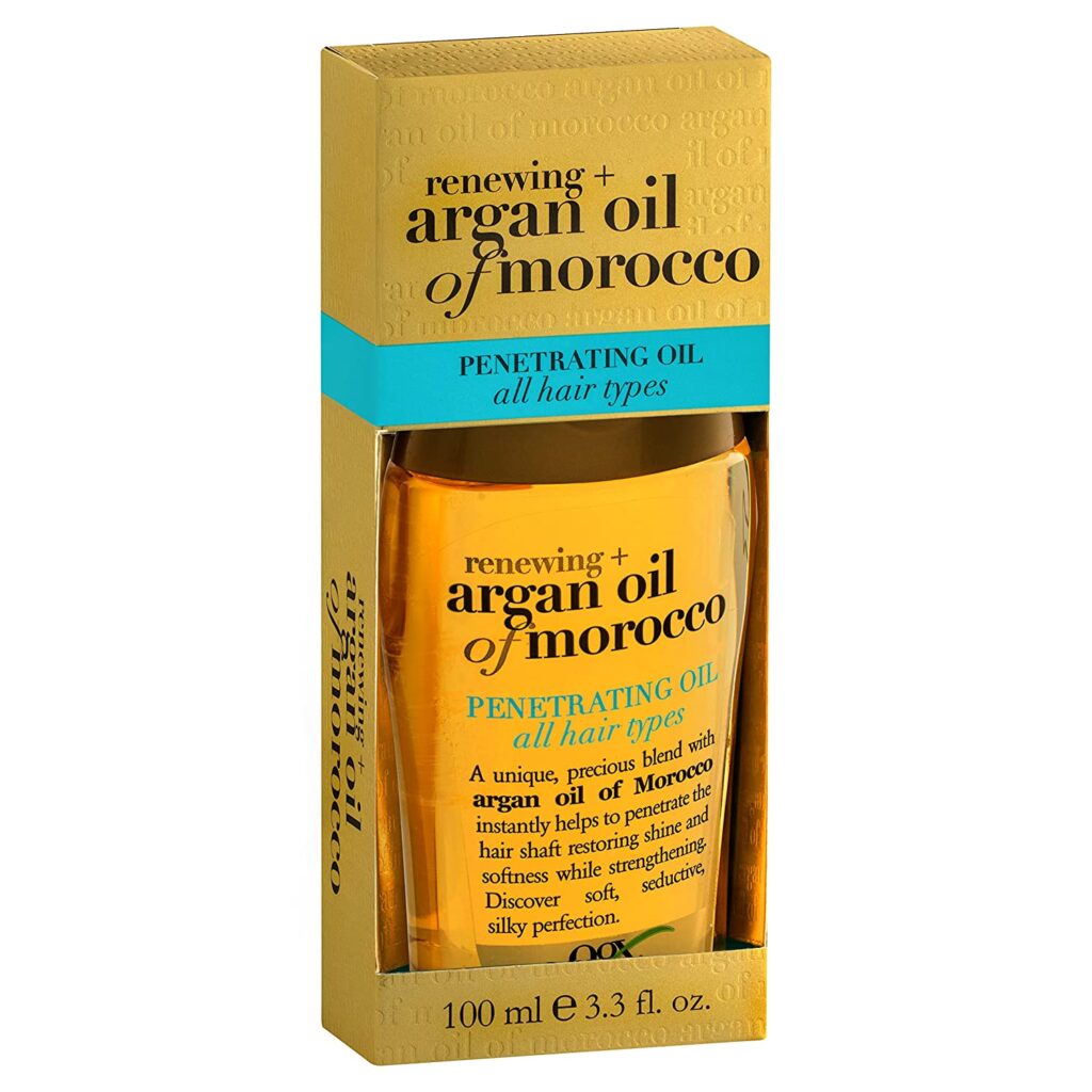 OGX Renewing + Argan Oil of Morocco Penetrating Hair Oil Treatment, Moisturizing & Strengthening Silky Hair Oil for All Hair Types, Paraben-Free, Sulfated-Surfactants Free