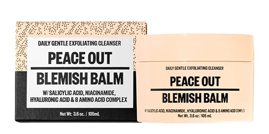 Peace Out Skincare Blemish Balm. Daily Gentle Exfoliating Cleanser to Wash Away Oil, Refine Skin Texture and Minimize Appearance of Pore