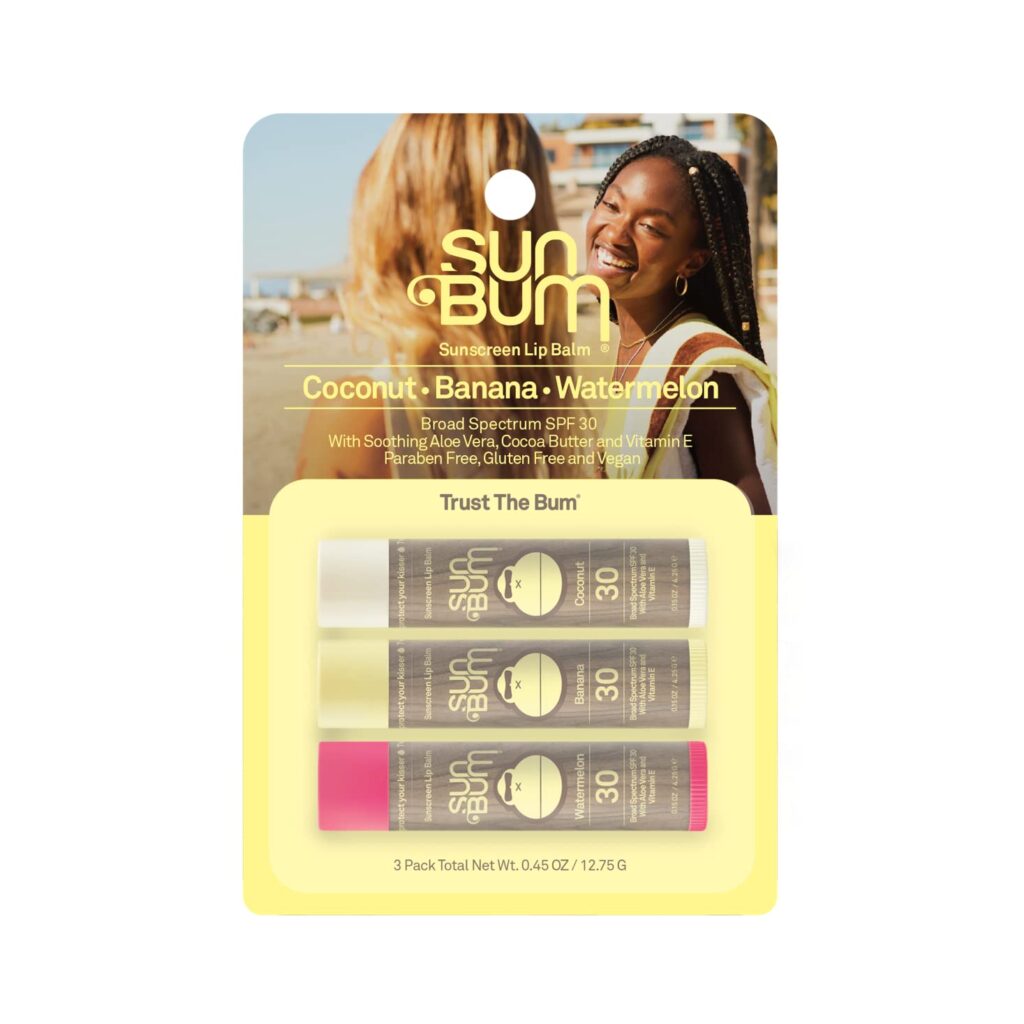 Sun Bum SPF 30 Sunscreen Lip Balm | Vegan and Cruelty Free Broad Spectrum UVA/UVB Lip Care with Aloe and Vitamin E for Moisturized Lips
