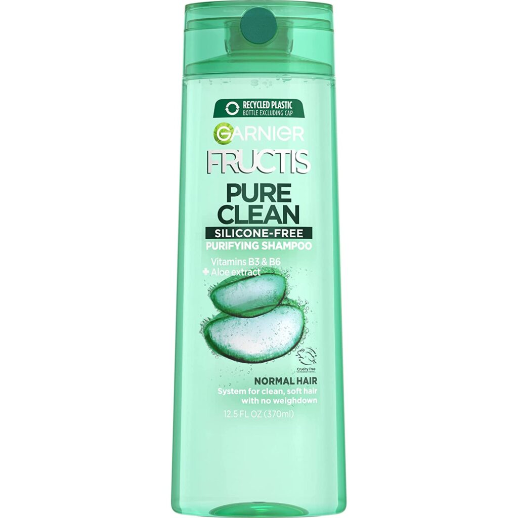 Garnier Fructis Pure Clean Shampoo, Paraben-Free Silicone-Free with Aloe Extract and Vitamin E,