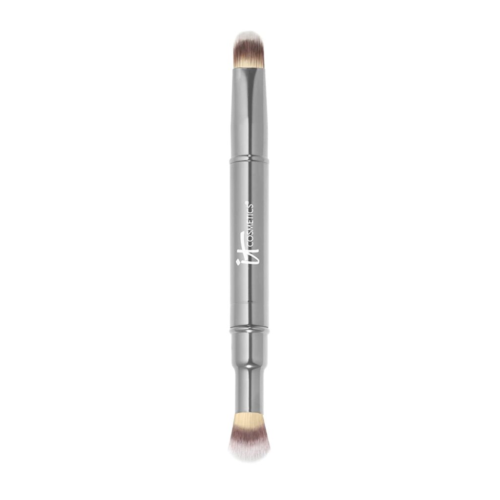 IT Cosmetics Heavenly Luxe Dual Airbrush Concealer Brush 2 - Dual-Ended, 2-In-1 Brush For Liquid & Cream Concealer - Buff Away Imperfections - With Award-Winning Heavenly Luxe Hair Silver