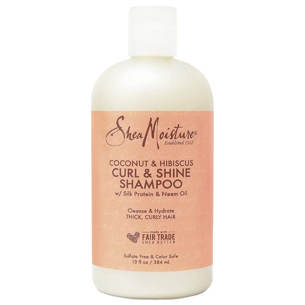 SheaMoisture Shampoo Curl and Shine for Curly Hair Coconut and Hibiscus Paraben Free Shampoo