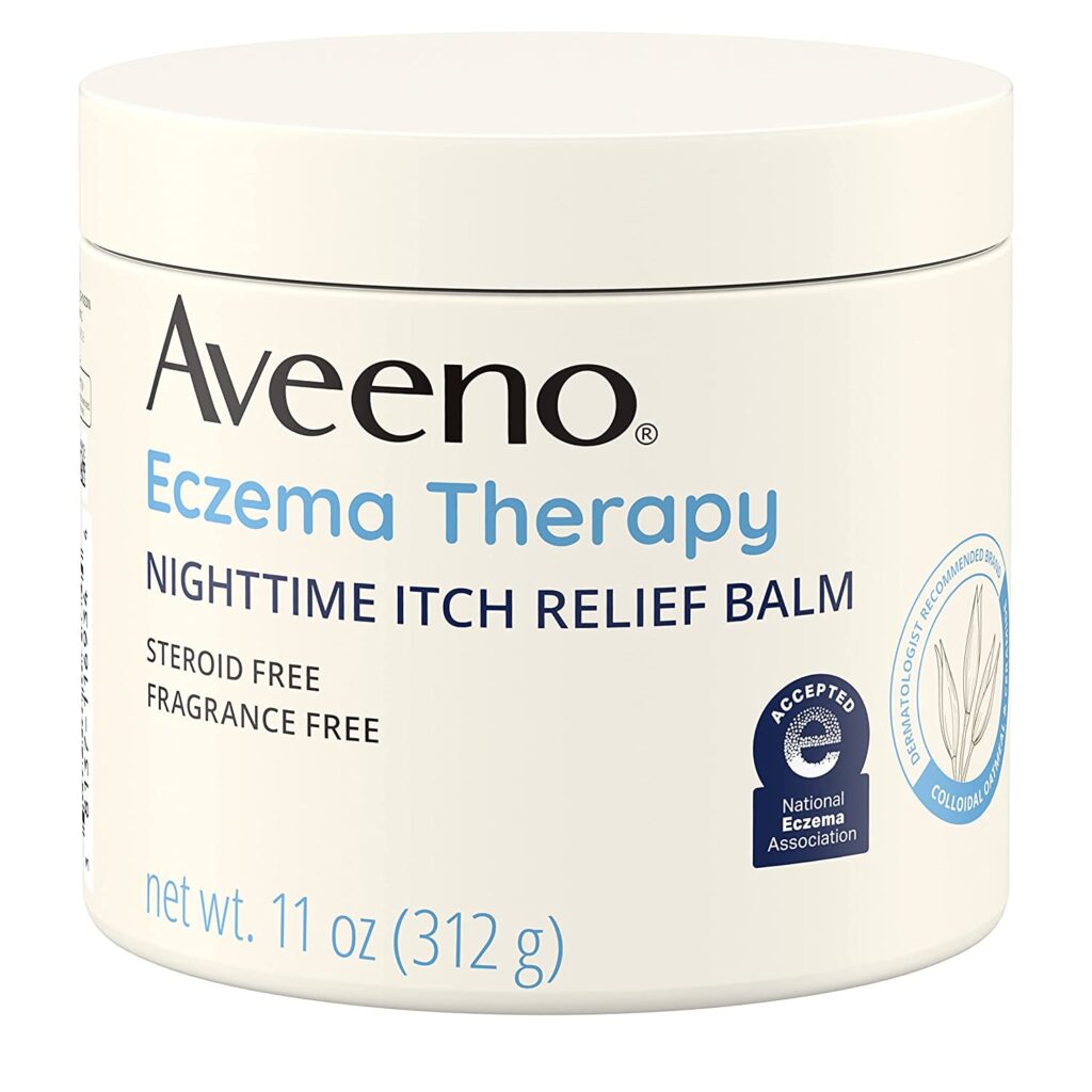 Aveeno Eczema Therapy Nighttime Itch Relief Balm, Colloidal Oatmeal & Ceramide Soothes Itchy, Eczema-Prone Skin, Moisturizing Balm for Sensitive Skin, Steroid- & Fragrance-Free
