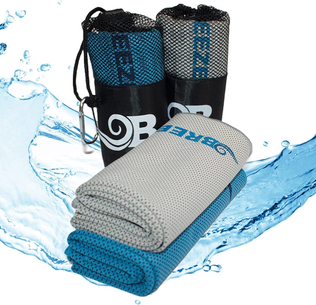 Breeze Life - Cool WRAP Cooling Towels. 2 Pack high Performance Cooling Neck Wraps That Cold Relief from The Summer Heat. Cold wrap for Workouts, Yoga, Golf, Gym, Running, Biking and More.