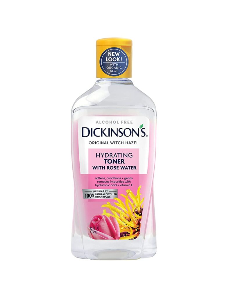 Dickinson's Enhanced Witch Hazel Hydrating Toner with Rosewater, Alcohol Free, 98% Natural Formula