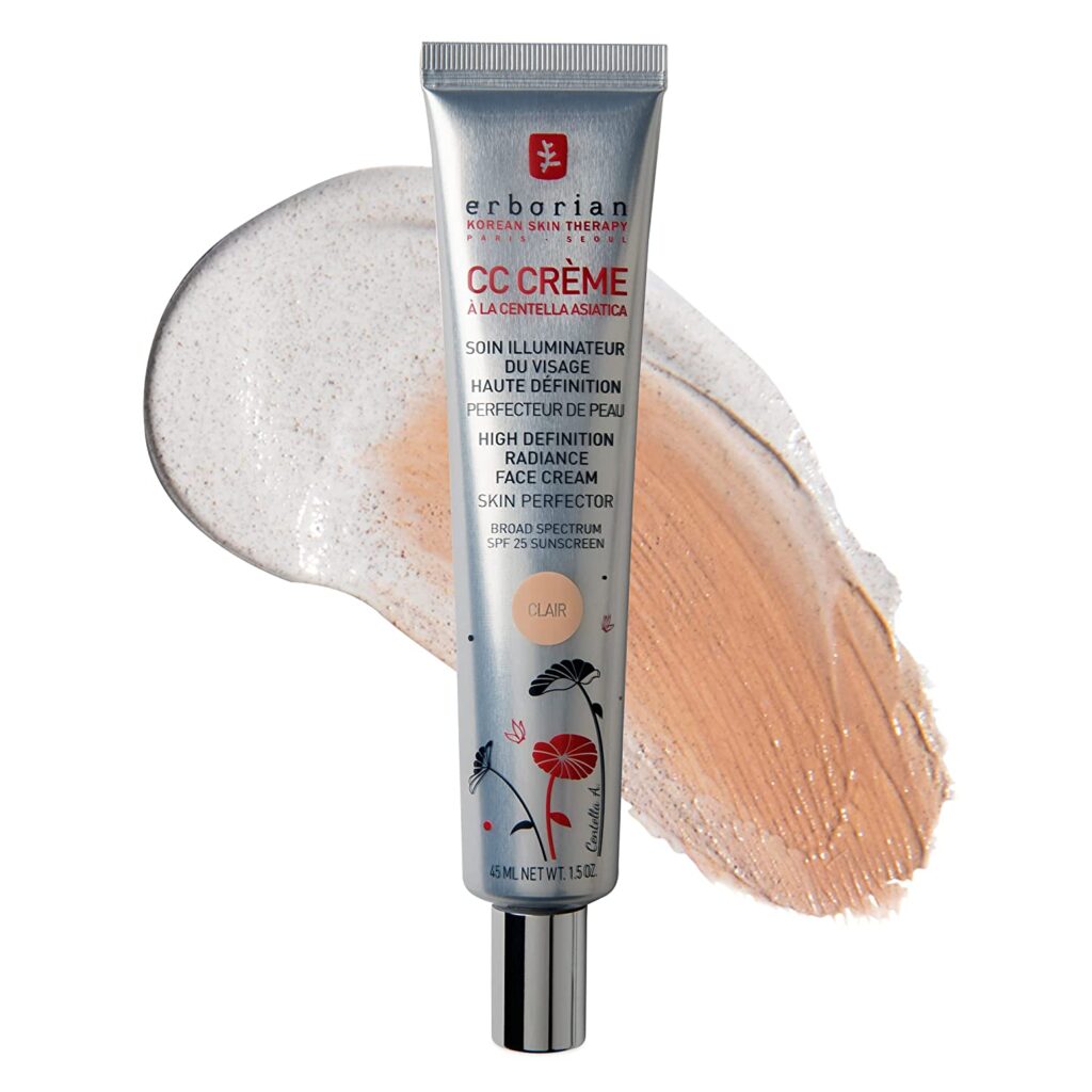 Erborian Color Correcting CC Cream With Centella Asiatica, Light Multi-Purpose Facial Concealer With Illuminating Finish Soothes & Hydrates - SPF Korean...